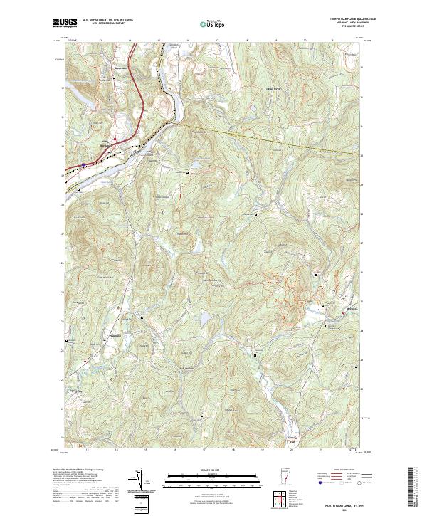 North Hartland topographic map thumbnail
