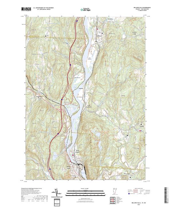 Bellows Falls topographic map thumbnail