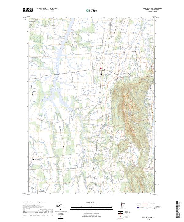 Snake Mountain topographic map thumbnail