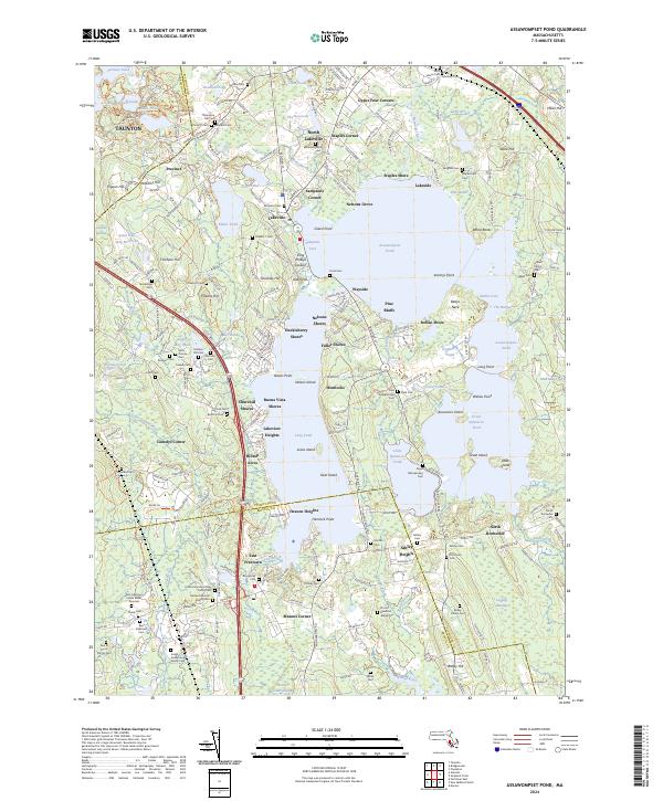 Assawompset Pond topographic map thumbnail