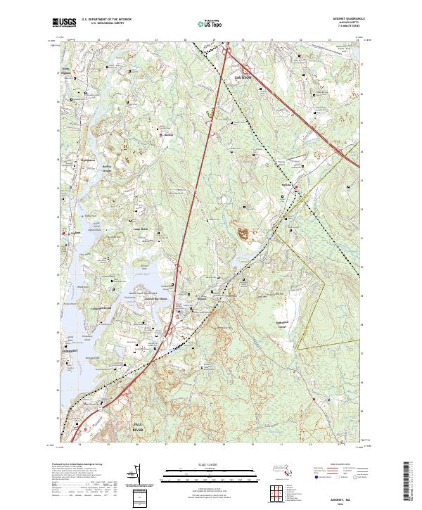 Assonet topographic map thumbnail