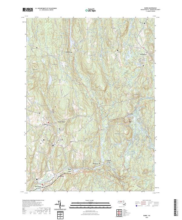 Barre topographic map thumbnail