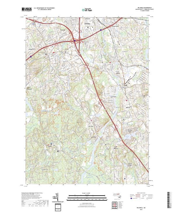 Billerica topographic map thumbnail