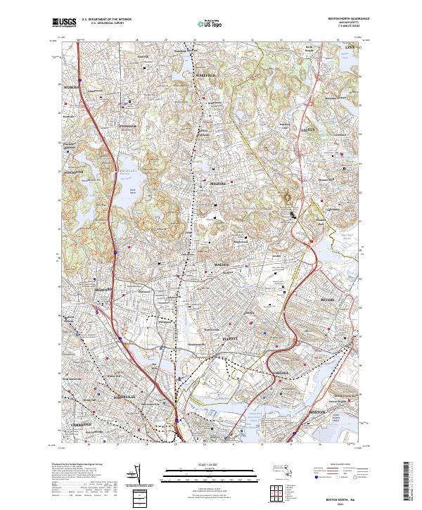 Boston North topographic map thumbnail