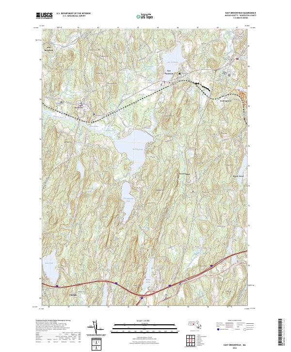 East Brookfield topographic map thumbnail