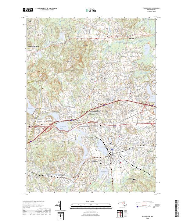 Framingham topographic map thumbnail