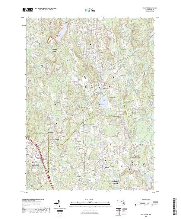 Holliston topographic map thumbnail