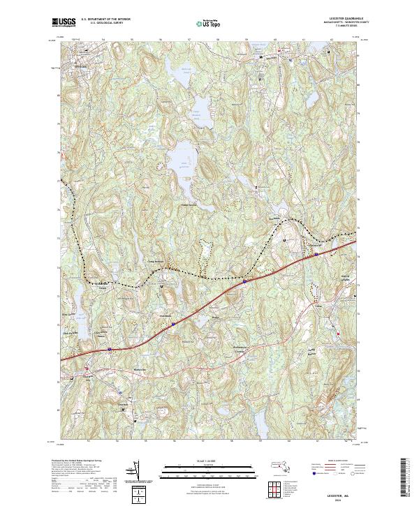 Leicester topographic map thumbnail