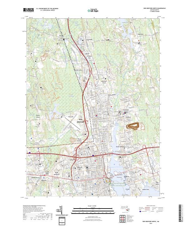 New Bedford North topographic map thumbnail