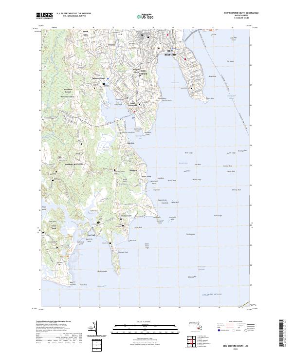 New Bedford South topographic map thumbnail