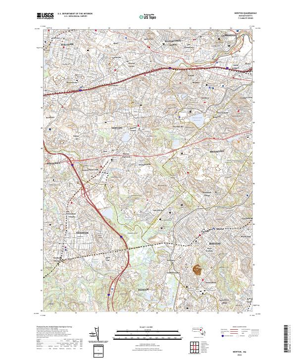 Newton topographic map thumbnail