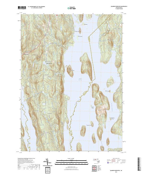 Quabbin Reservoir topographic map thumbnail