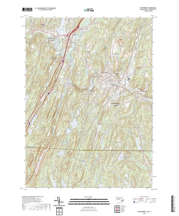 Southbridge topographic map thumbnail