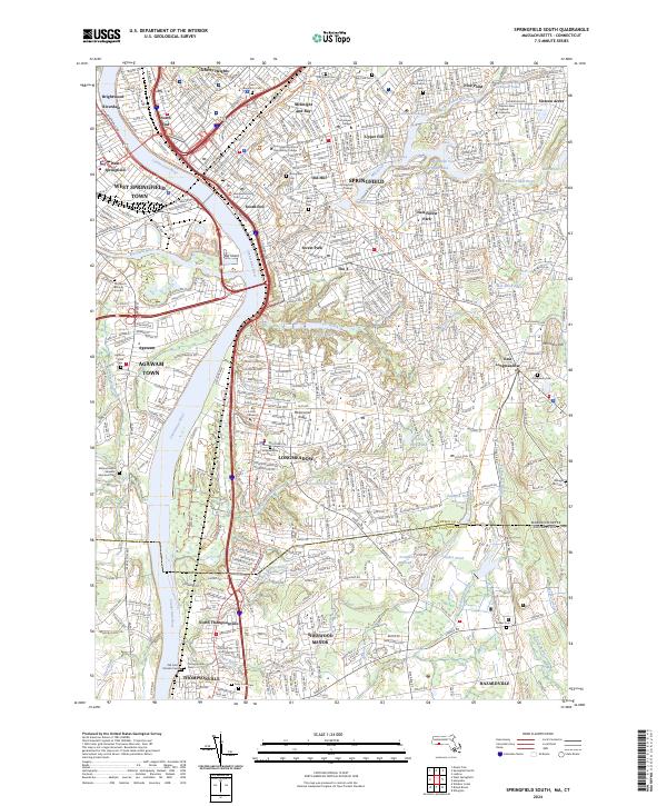 Springfield South topographic map thumbnail