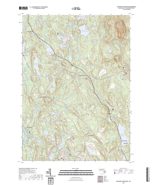 Wachusett Mountain topographic map thumbnail