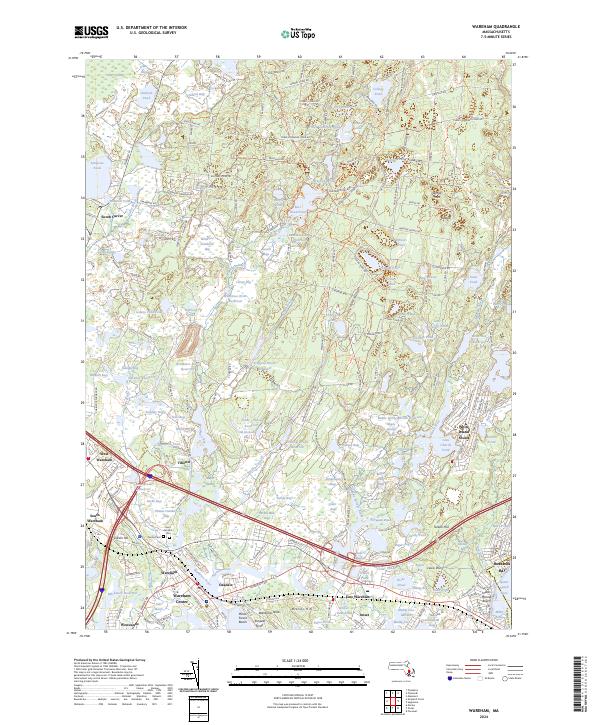 Wareham topographic map thumbnail