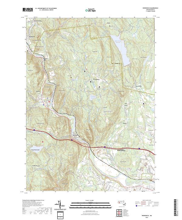 Woronoco topographic map thumbnail