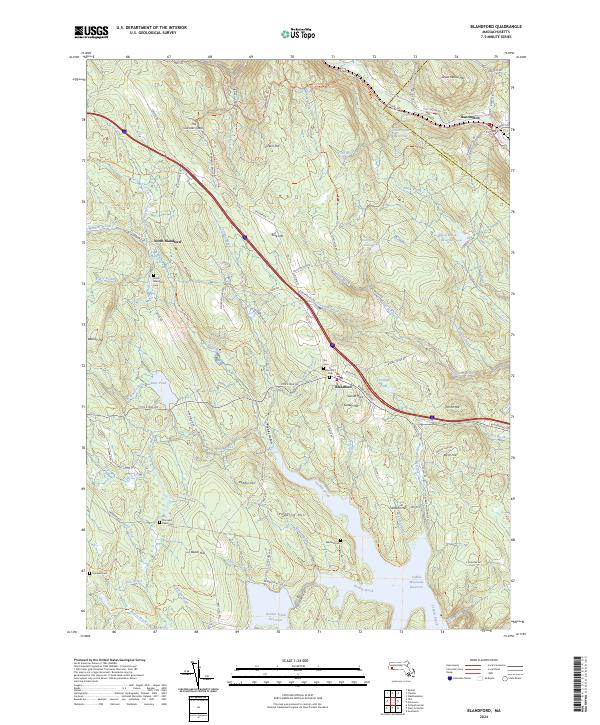 Blandford topographic map thumbnail