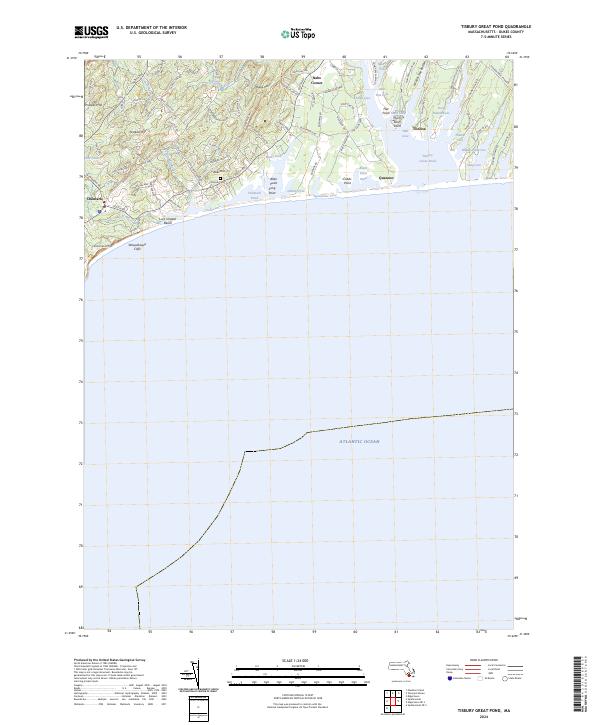 Tisbury Great Pond topographic map thumbnail