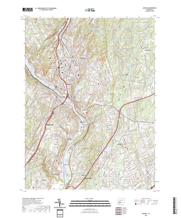 Ansonia topographic map thumbnail