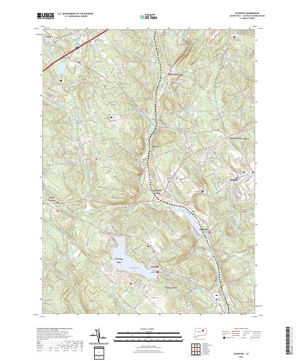Coventry topographic map thumbnail