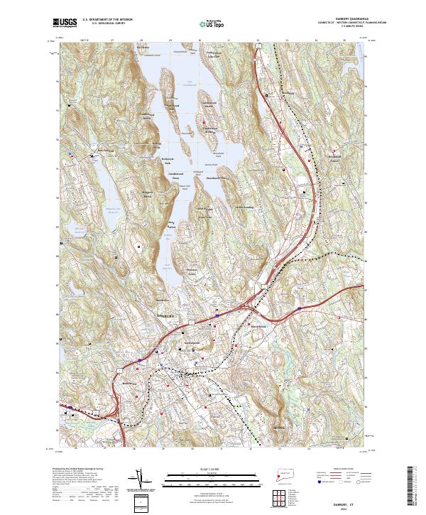 Danbury topographic map thumbnail