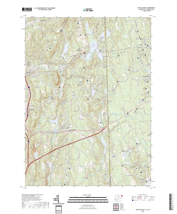 East Killingly 2023 topographic map thumbnail