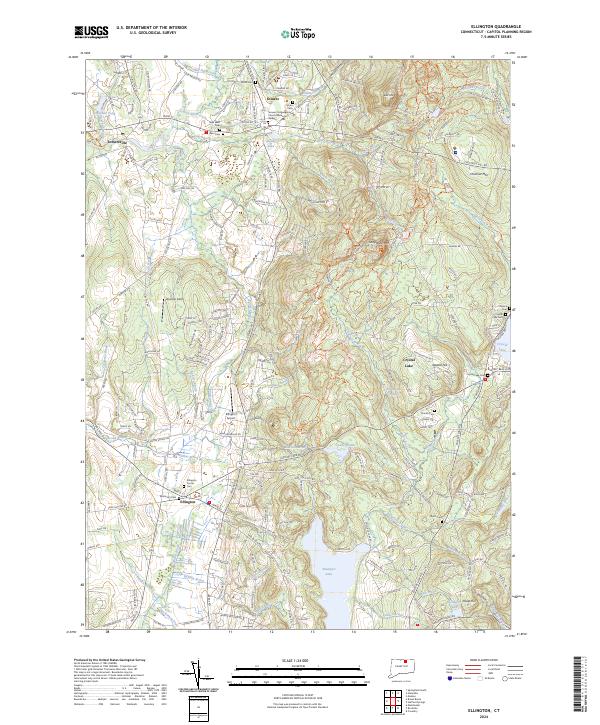 Ellington topographic map thumbnail