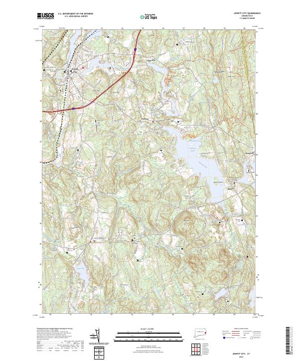 Jewett City topographic map thumbnail