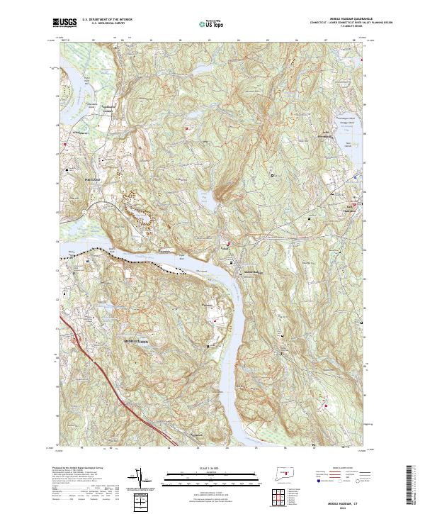 Middle Haddam topographic map thumbnail