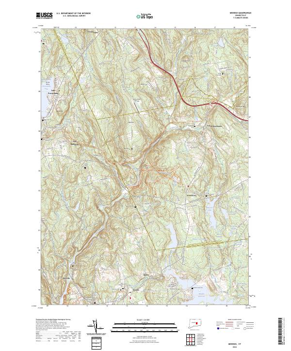 Moodus topographic map thumbnail