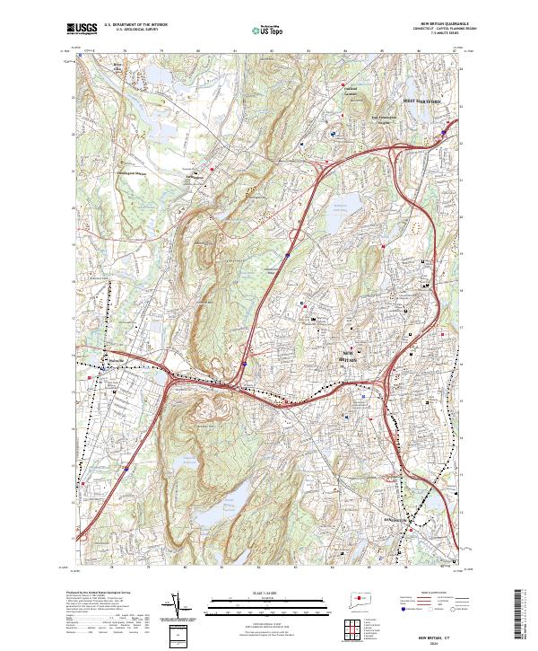 New Britain topographic map thumbnail