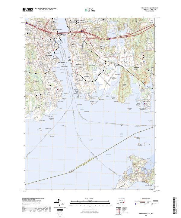 New London topographic map thumbnail