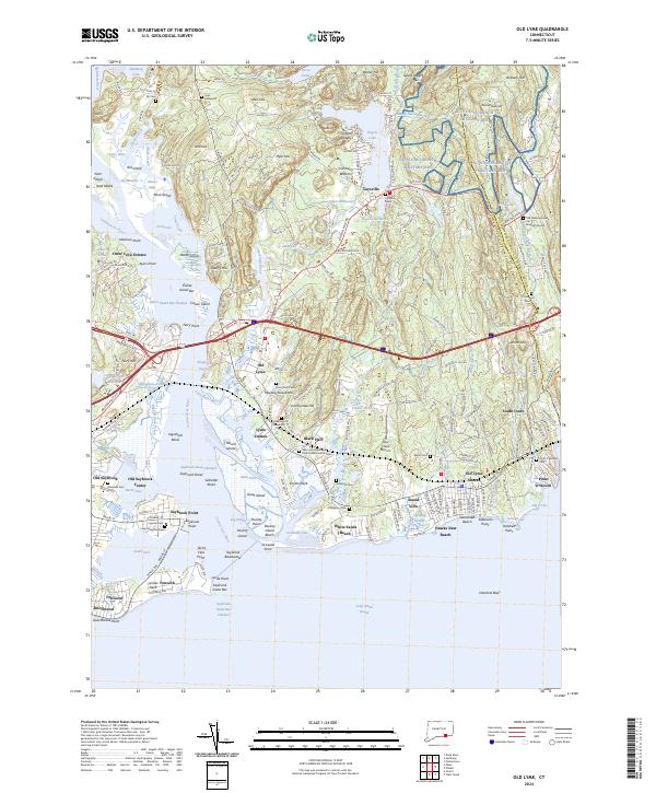 Old Lyme topographic map thumbnail