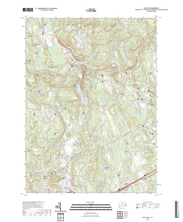 Old Mystic topographic map thumbnail
