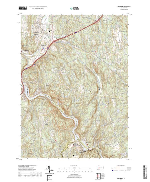 Southbury topographic map thumbnail