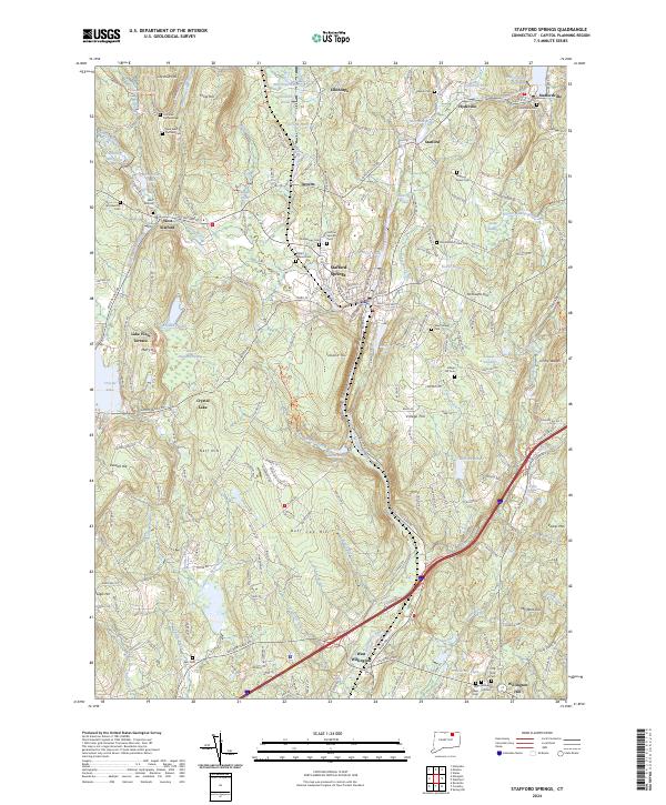Stafford Springs topographic map thumbnail