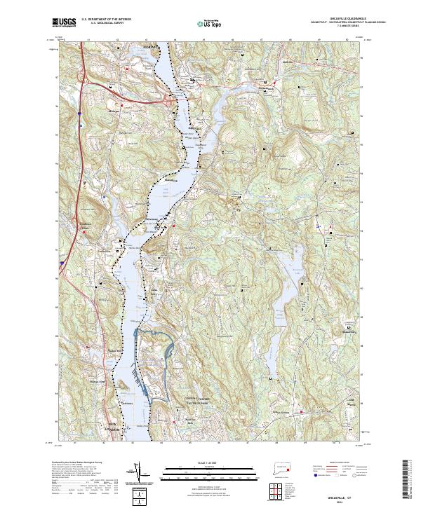 Uncasville topographic map thumbnail