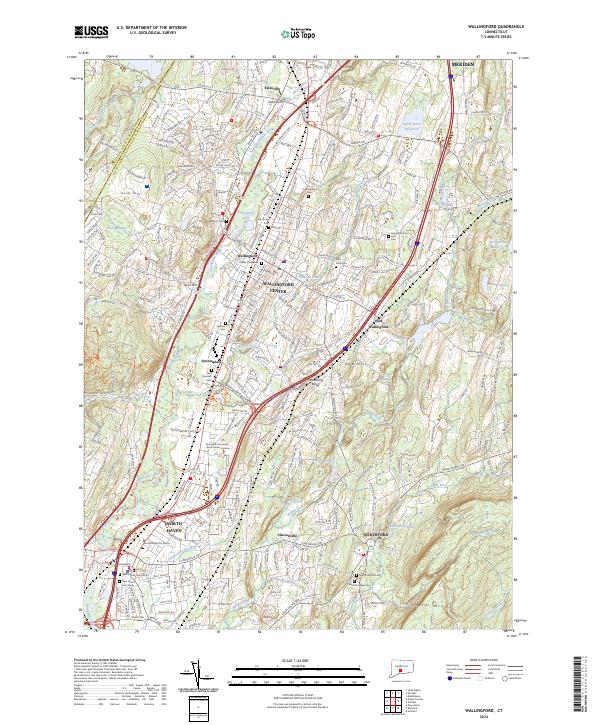 Wallingford topographic map thumbnail