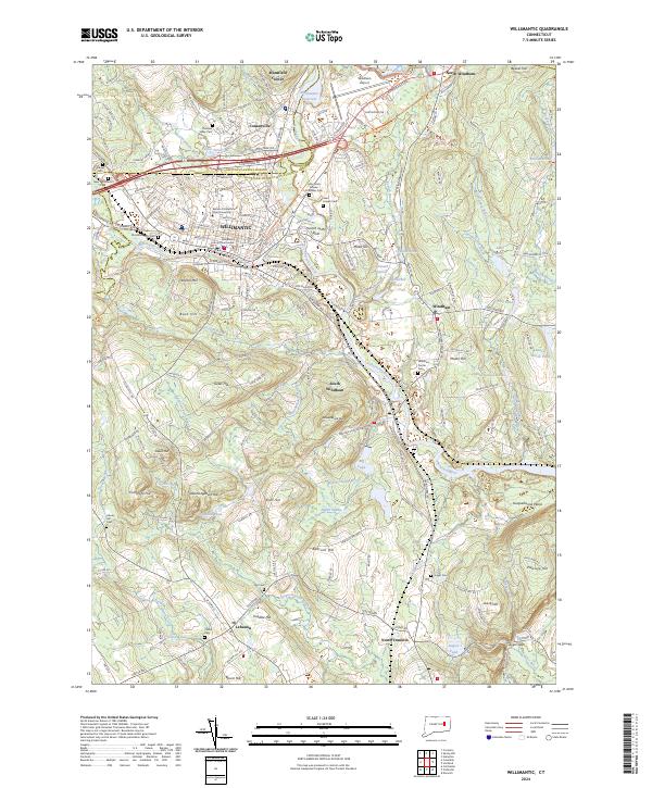 Willimantic topographic map thumbnail