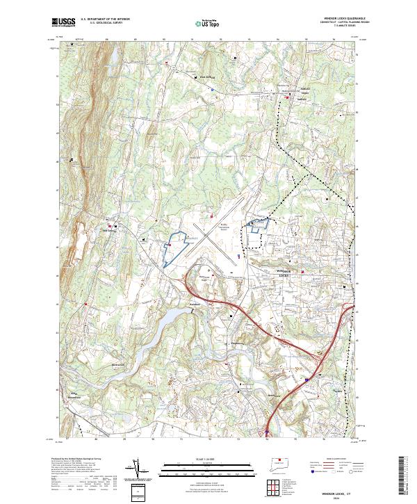 Windsor Locks topographic map thumbnail