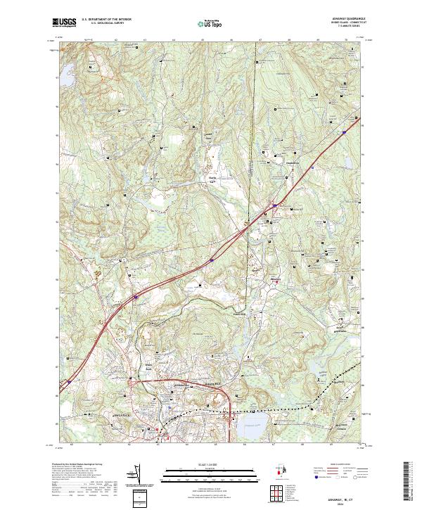 Ashaway topographic map thumbnail