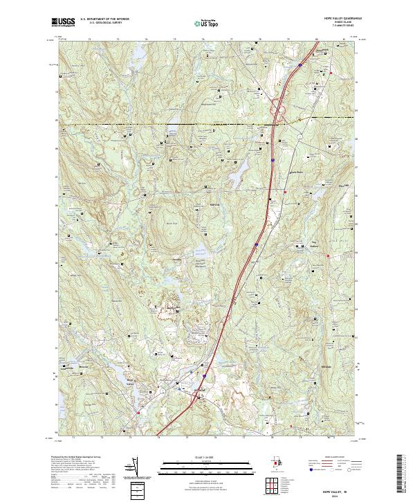 Hope Valley topographic map thumbnail