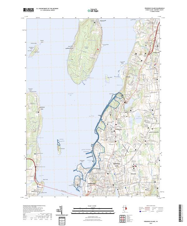 Prudence Island topographic map thumbnail