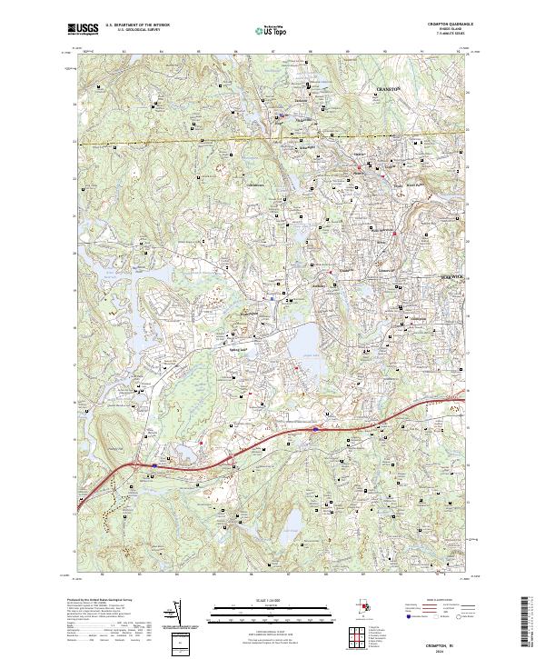 Crompton topographic map thumbnail