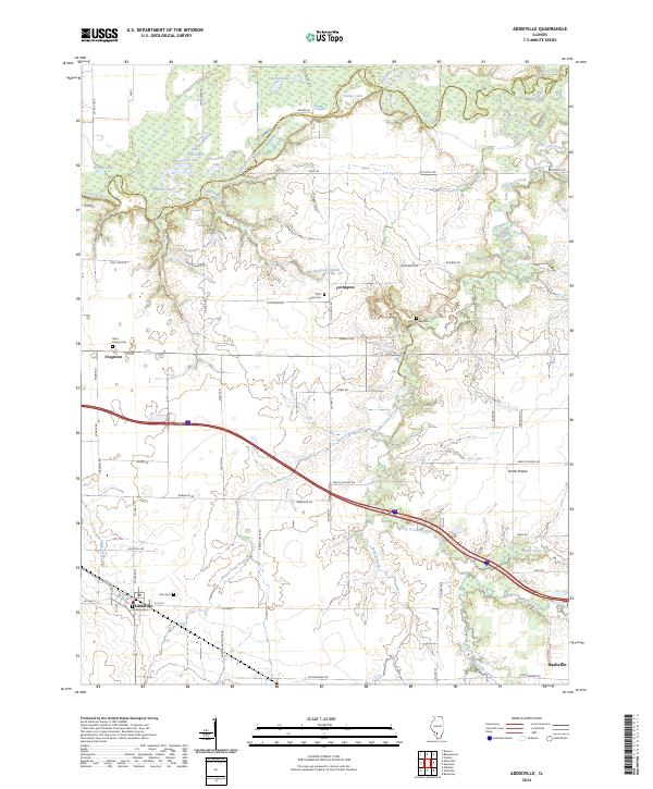 Addieville topographic map thumbnail
