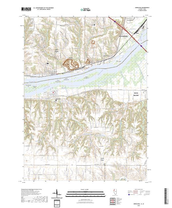 Andalusia topographic map thumbnail