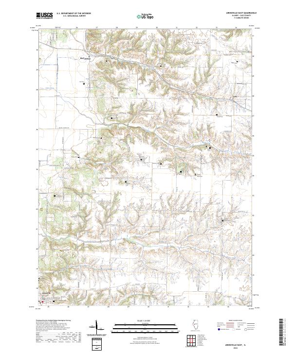 Arenzville East topographic map thumbnail