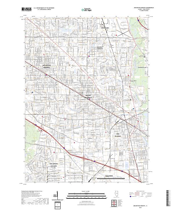 Arlington Heights topographic map thumbnail