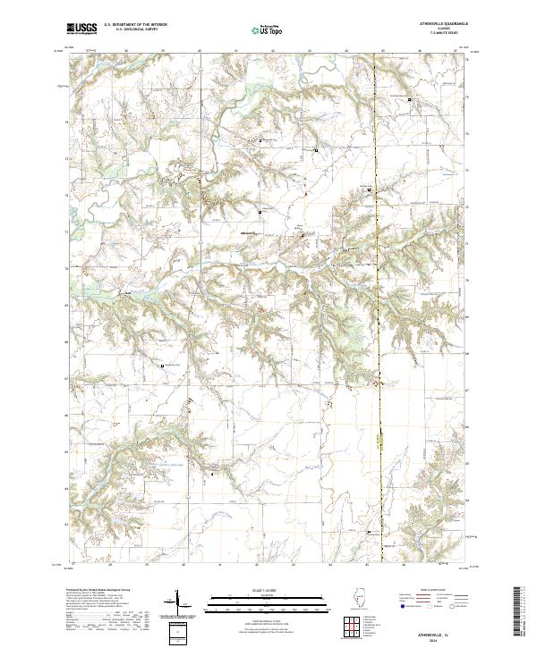 Athensville topographic map thumbnail